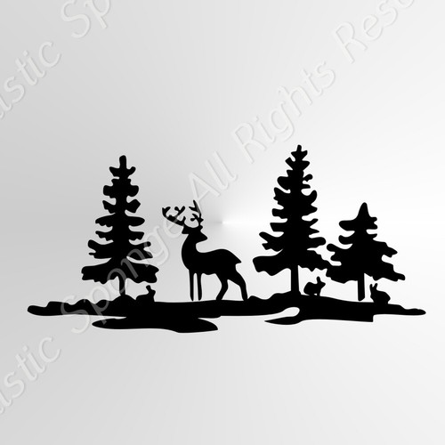 Christmas deer forest reusable - christmas,