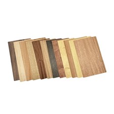 Wood veneer mixed pack. Set of 12 various veneers for hobbies, cfats, marquetry