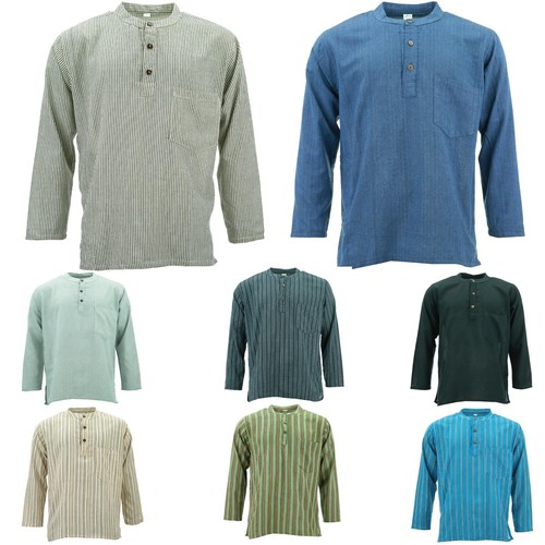 Cotton grandad collar shirt - cotton,