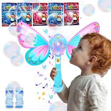 Bubble Wand Machine Kids Bubble Blower Toy Lights Music 5 Bubble Solutions