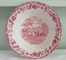 Myotts Country Life Bowl Red and White Vintage Aged and Crazed