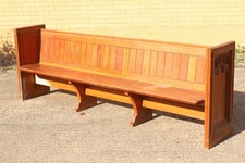 Victorian / Edwardian Pitch Pine Church Pew – Over 8ft Long