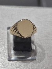 18ct Yellow Gold Solid Mens Signet Ring Size U