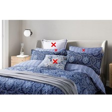 Bedeck of Belfast Ellis Stripe Blue Cotton Duvet Cover Set - King Size A