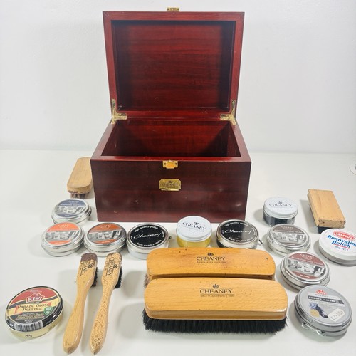 Cheaney wooden shoe care box - cheaney,