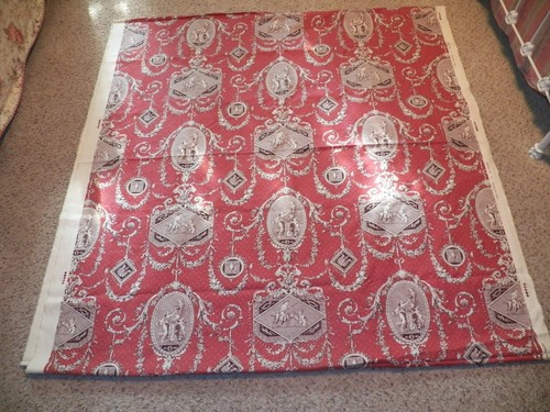 Deep rose red toile - rose/red, w/