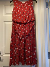 Laura Ashley Dress Red Navy