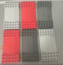 Lego Duplo - Lot Of (6) 6x12 Stud Base Baseplate Pieces With Smooth Road