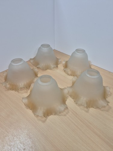 Vintage frosted lampshades - vintage,