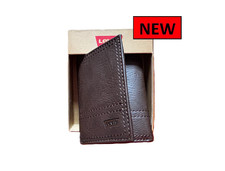 LEVI S TRIFOLD MEN'S BROWN LEATHER WALLET NEW FREE UK. SHIPPING