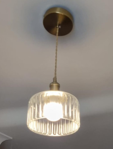 Glass pendant light - glass, vintage