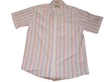 ORVIS Mens Shirt Multi Colour Stripe Button Up Short Sleeve Indian Cotton L