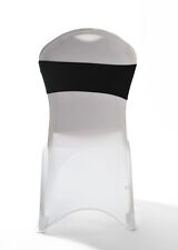  Black Lycra Spandex Band Chair Sash Bow Wedding Party
