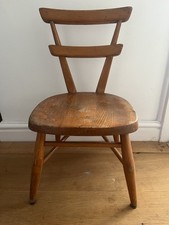 Vintage 50s 60s Ercol School Chair Yellow Dot