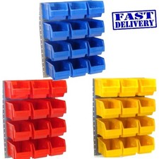 Quality Plastic Part Storage Bins Box With Steel Wall Louvre Panel COLOUR CHOICE