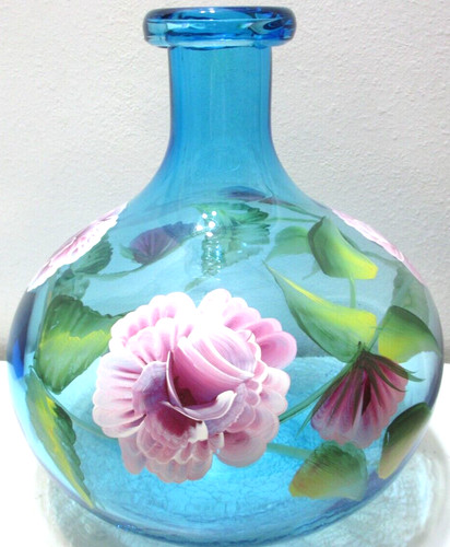 Beautiful art glass bottle - glass,