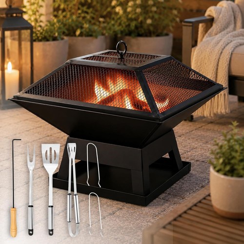 Square fire pit bbq - square,