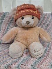 Harrods Teddy Bear Christmas 1988 Plush With Bobble Hat