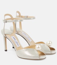 Jimmy Choo Sacora 85 Shimmer Suede Silver Heels Bridal Uk 5.5 Eu 38.5 Was £675