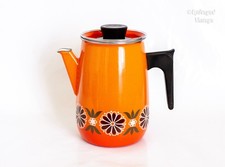 Orange Floral Enamel Coffee