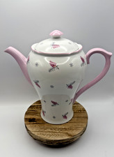 Shelley Fine Bone China  Pink Ferns Teapot/Coffee Pot 19cm Tall