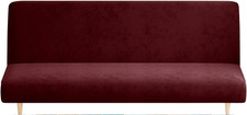 Armless Folding Sofa Bed Cover Futon Velvet Stretch ‎‎CouchSlipcover 80x170x80cm