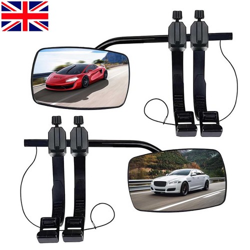 Flat caravan towing mirrors - 2x,