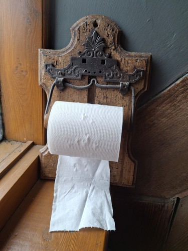 Antique brass toilet roll - antique,