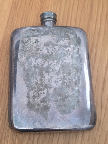 Vintage hip flask silver - vintage,