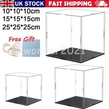 10/15/25cm Acrylic Display Case Dustproof Box Perspex Clear Collectibles Models