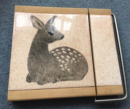 Vintage deer print tile - deer,