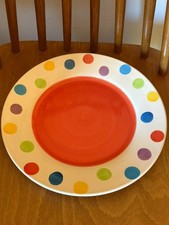 Whittard of Chelsea Spotted Dinner Plate Red Centre