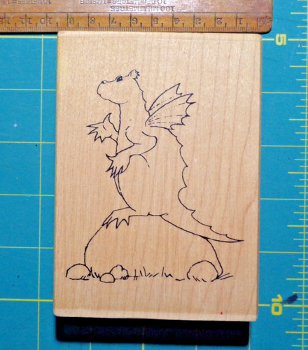 Rocky the dragon - rubber, stamp