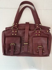 Vintage Roxanne 100% Leather Handbag Mulberry in Burgundy Y2K Bloomingdale