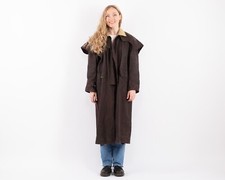 Vtg Driza-Bone Long Deluxe Riding Trench Coat Duster Sz S Canvas Waxed Oilskin