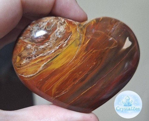 Petrified wood polished heart - wood,