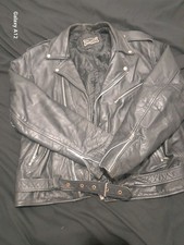 Men's Black Leather Biker