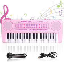 M Zimoon Kids Piano Keyboard, 37 Keys Electronic Piano for Kids Music Piano Toy