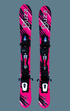 BUZZ Curv - X 99 cm Skis inc Release Binding mini ski blades SNOWBLADE - Magenta
