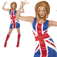 Ginger Spice Girls Costume 90s Union Jack Ladies Womens Fancy Dress Ginger