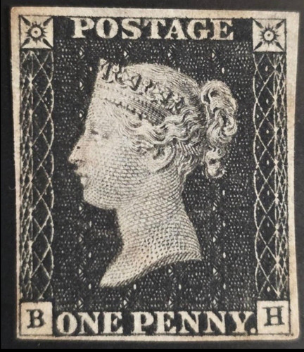 1840 penny black plate 2 - gb,