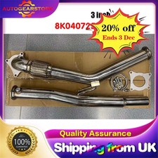 STAINLESS EXHAUST 3" DECAT DE CAT DOWNPIPE FOR VW GOLF 2.0 GTI MK5 MK6 SCIROCCO