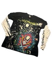 Ed Hardy By Christian Audigier Long Sleeve Graphic T Shirt, Large, Vintage, 00s.