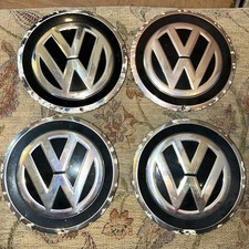 Genuine VW Volkswagen UP! Alloy Wheel Center Hub Cap Silver  & black x 4