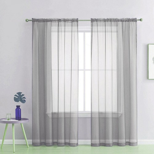Voile net curtains pair - voile,