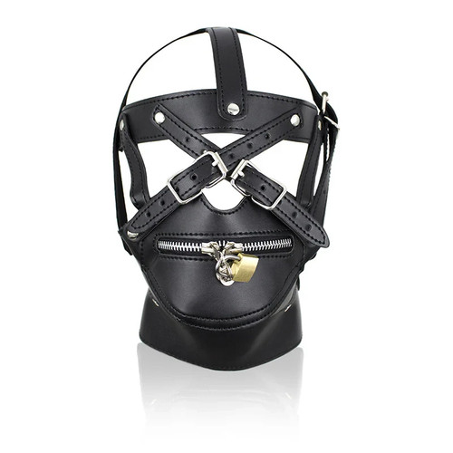 Black gimp mask unisex - black,