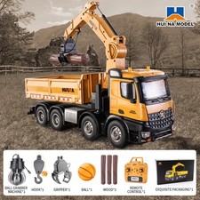 Huina Truck Hiab Tipper Lorry Remote Control Model construction vehicle 4 Axel 