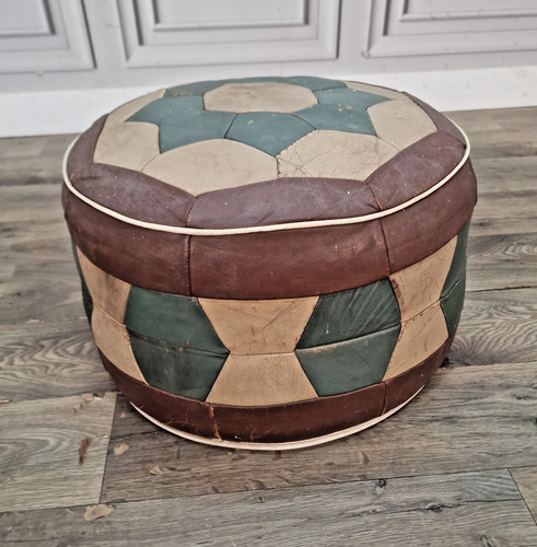 Vintage moroccan pouffe round - vintage,