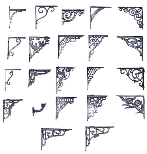 Cast iron wall shelf brackets - shelf,