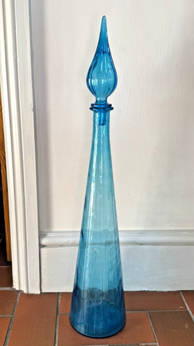 Tall blue empoli glass - tall,